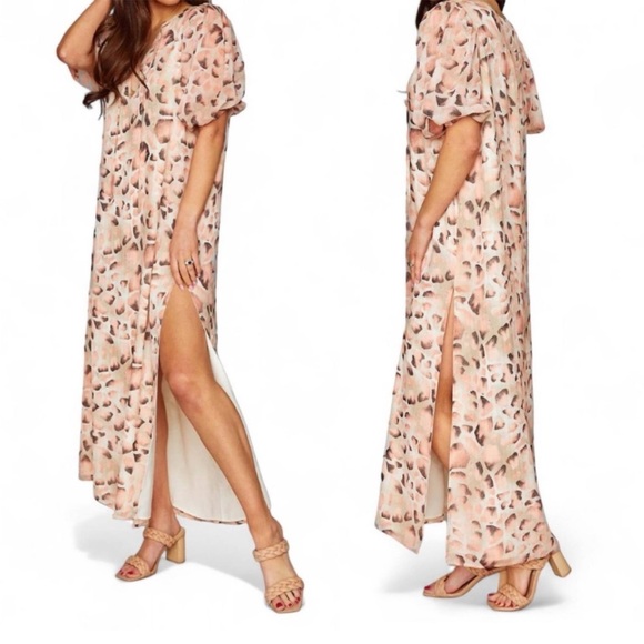 Buddy Love Leopard Print Pamela Caftan Maxi Dress‎ - Picture 1 of 8